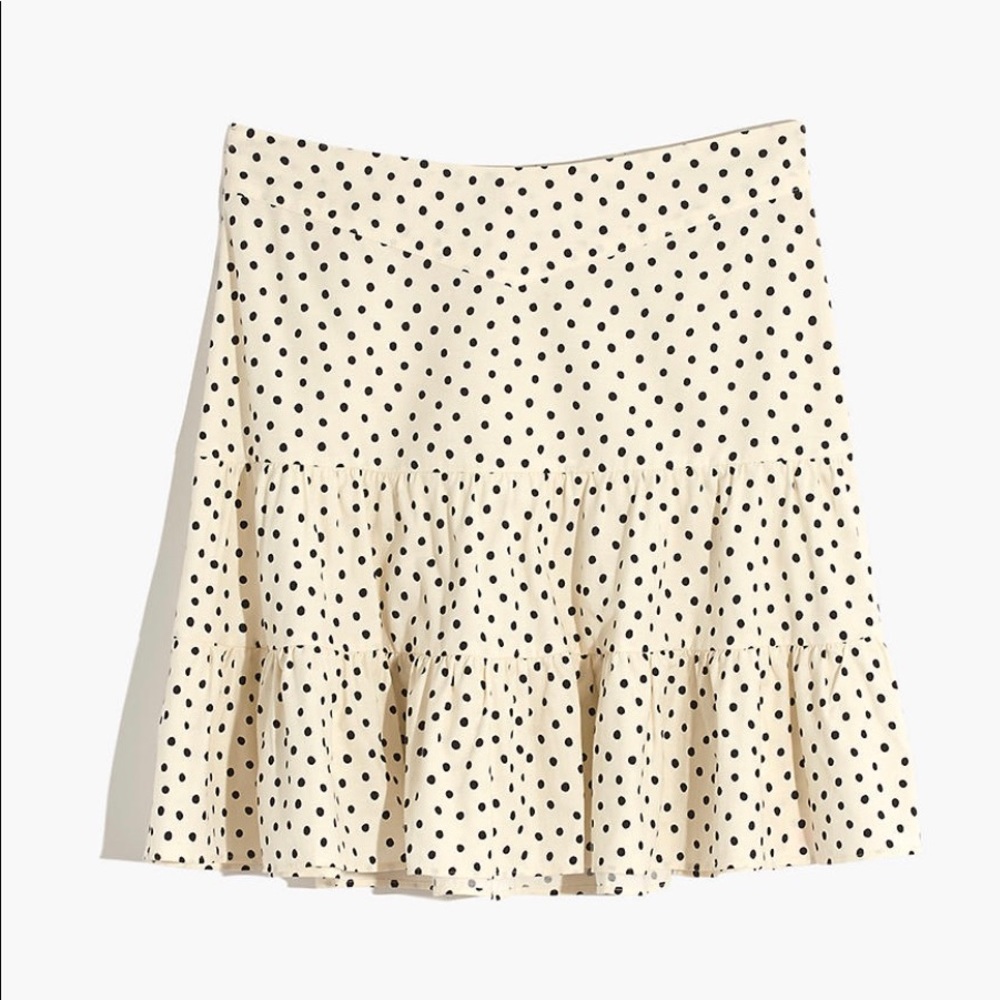 NWT Madewell Tiered Mini Skirt in Inkbrush Dots